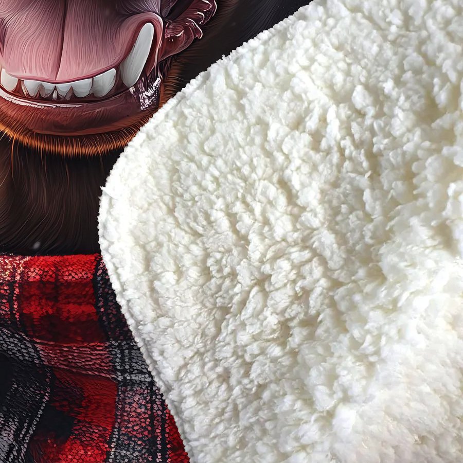 Snowy Christmas Brown Doberman Sherpa Blanket