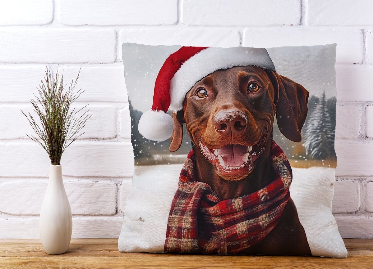 Christmas Brown Doberman Cushion
