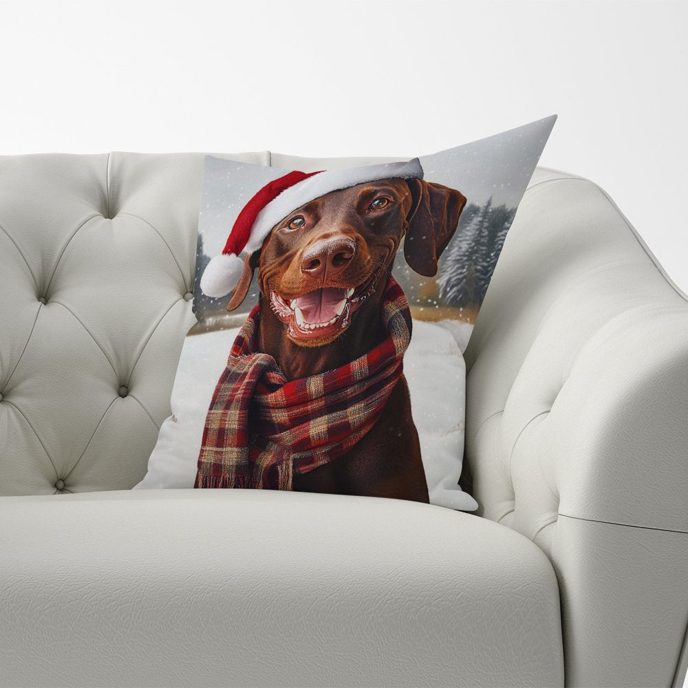 Christmas Brown Doberman Cushion