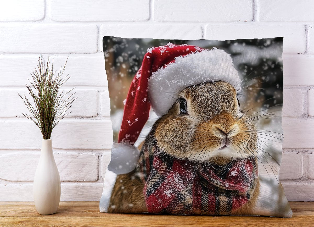 Christmas Brown Rabbit Cushion