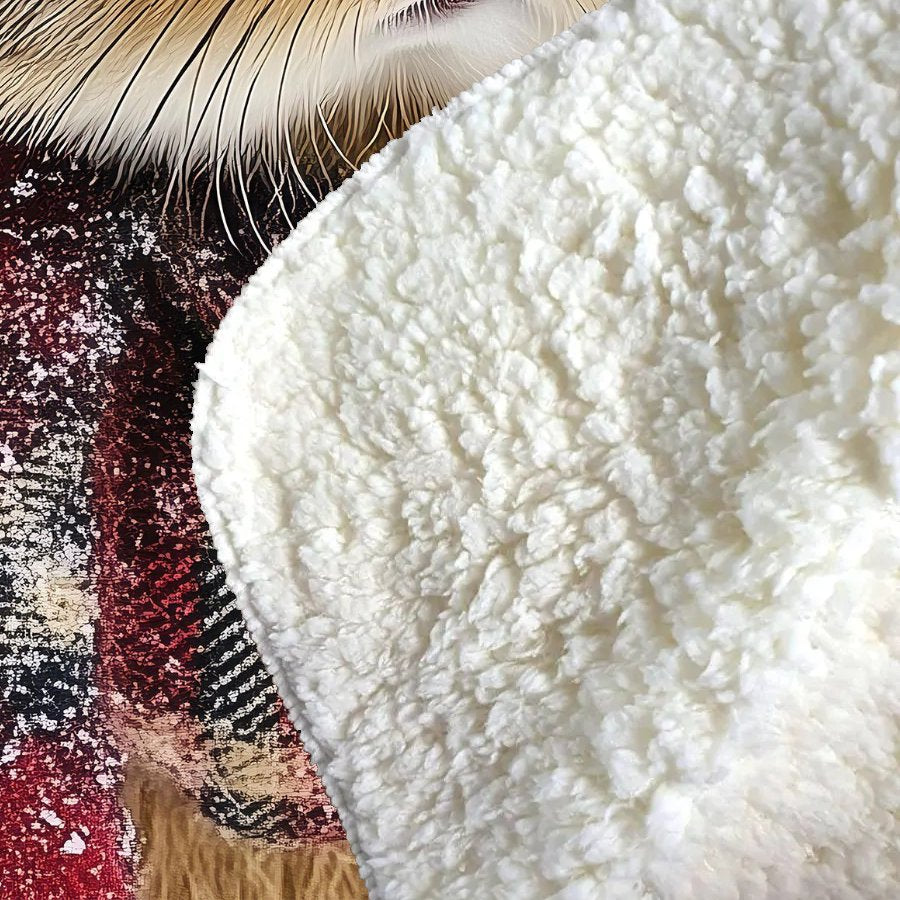 Christmas Brown Rabbit Sherpa Blanket