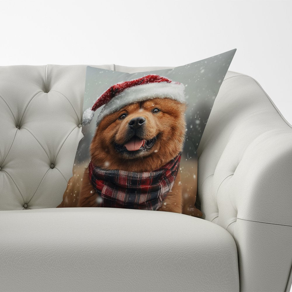 Snowy Christmas Chow Cushion