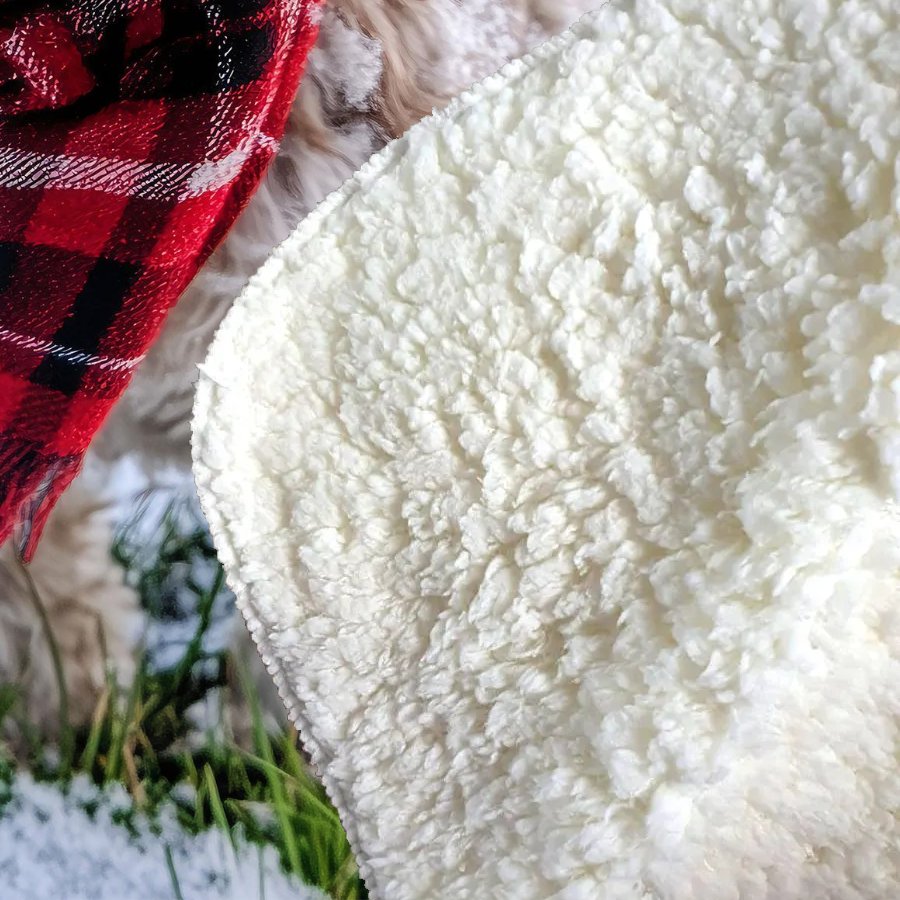 Snowy Christmas Cockapoo Sherpa Blanket