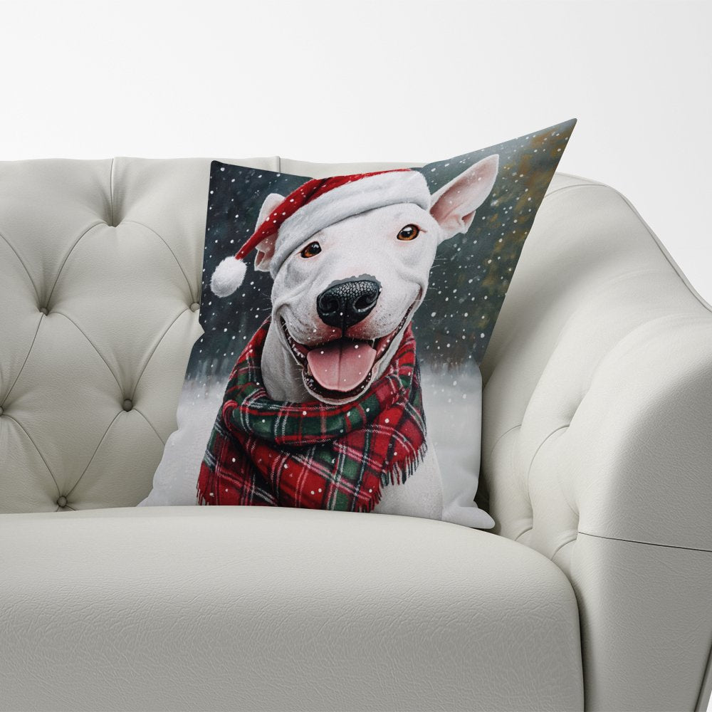 Christmas English Bull Terrier Dog Cushion