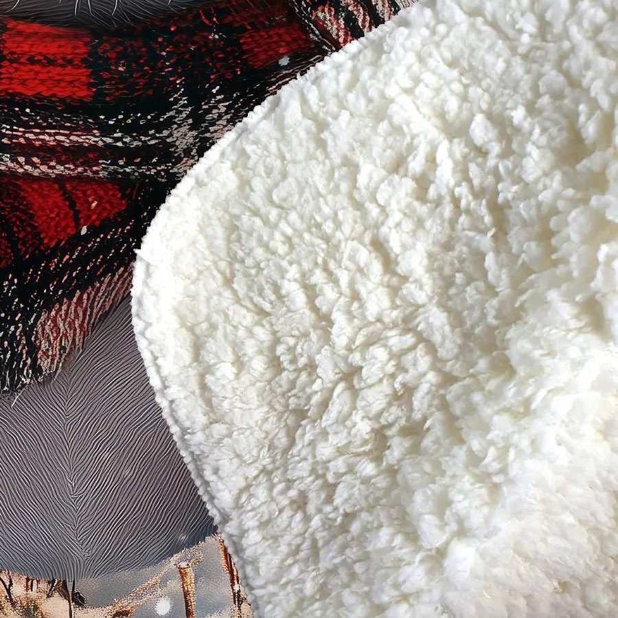 Snowy Christmas English Bull Terrier Dog Sherpa Blanket