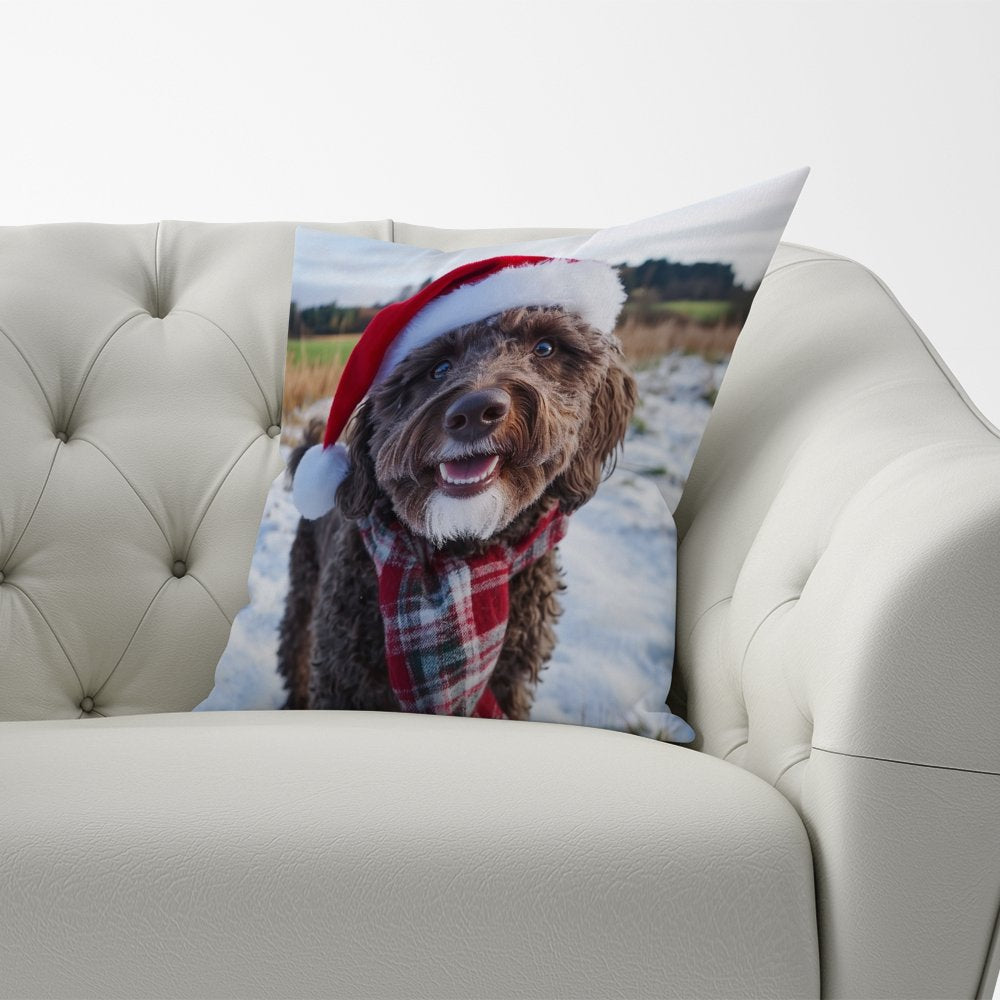 Christmas Labradoodle Cushion
