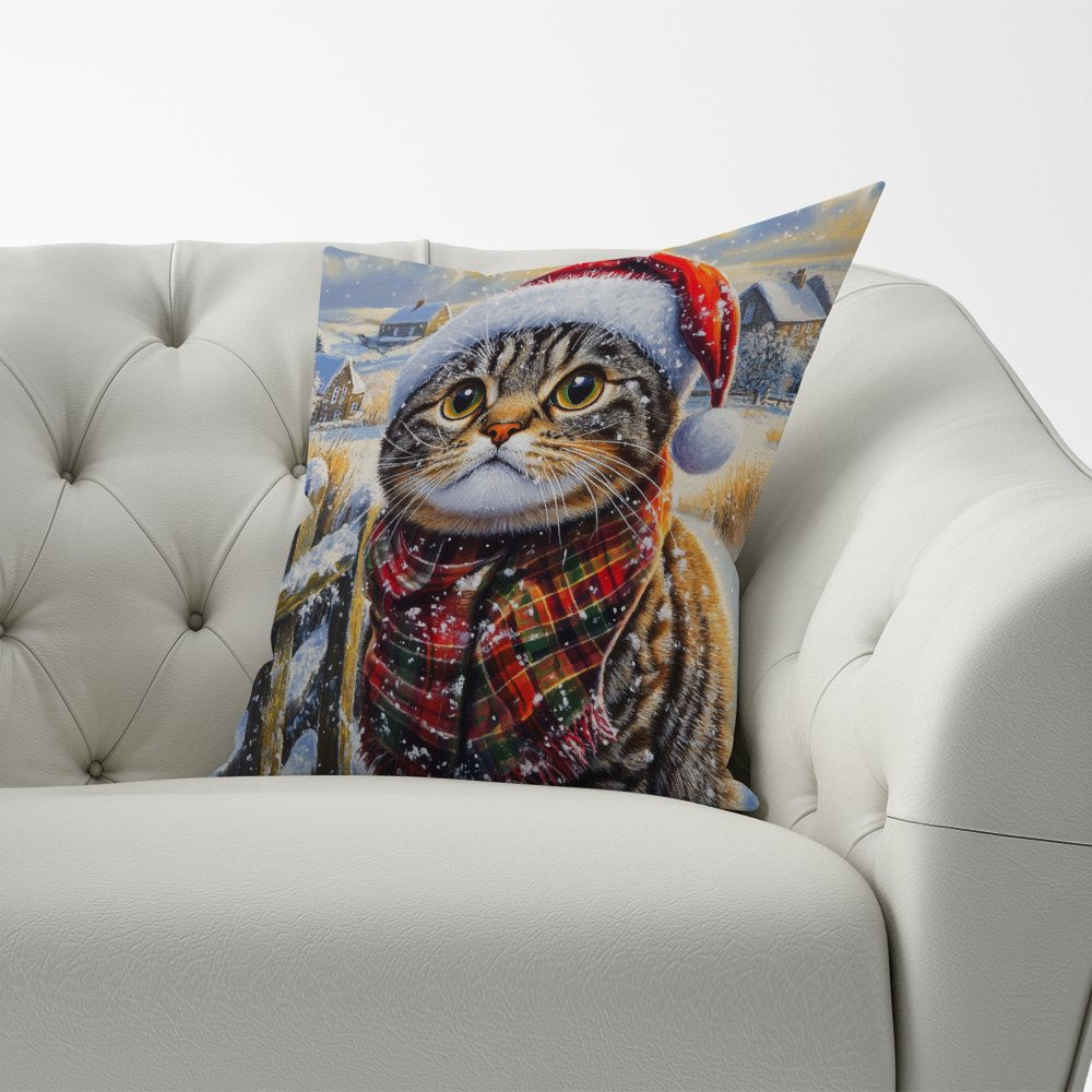 Christmas Scottish Fold Cat Cushion