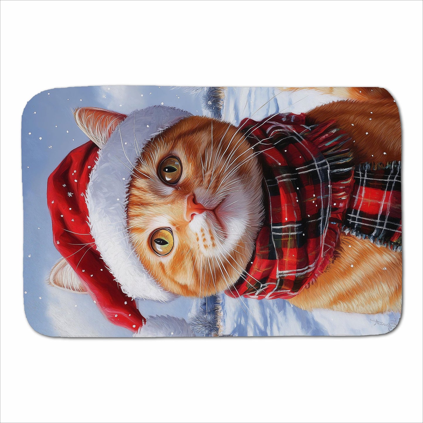 Christmas Ginger ShorthairCat Sherpa Blanket