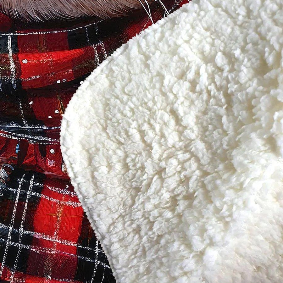 Christmas Ginger ShorthairCat Sherpa Blanket