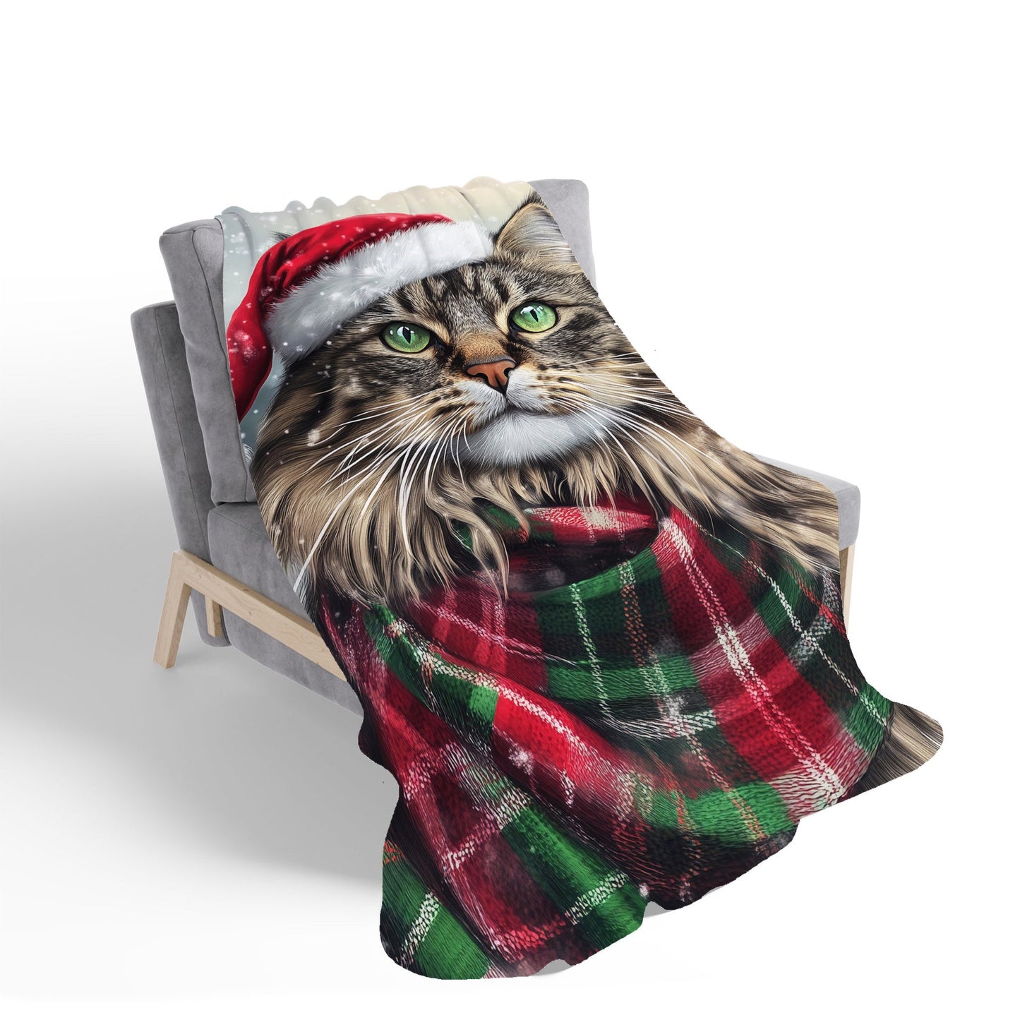Snowy Christmas Siberian Sherpa Blanket