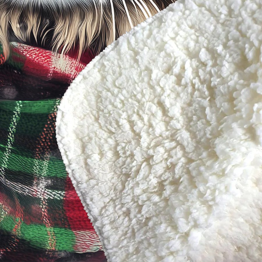 Snowy Christmas Siberian Sherpa Blanket