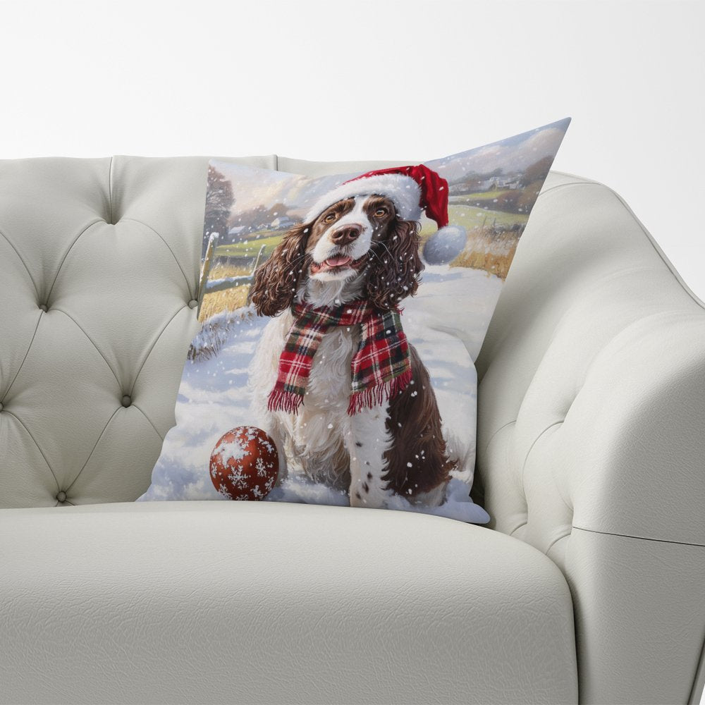 Christmas Springer Spaniel Dog Cushion