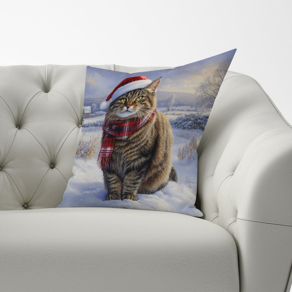 Christmas Tabby Cat Cushion