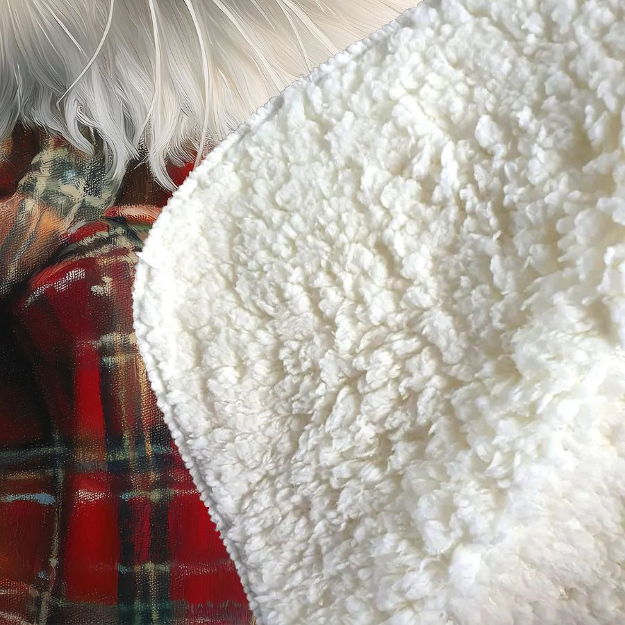 Christmas White Cat Sherpa Blanket