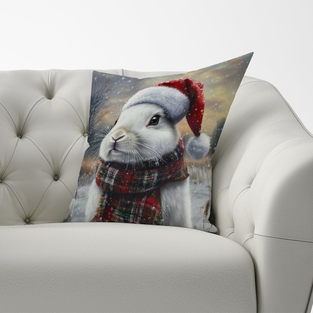 Christmas White Rabbit Cushion