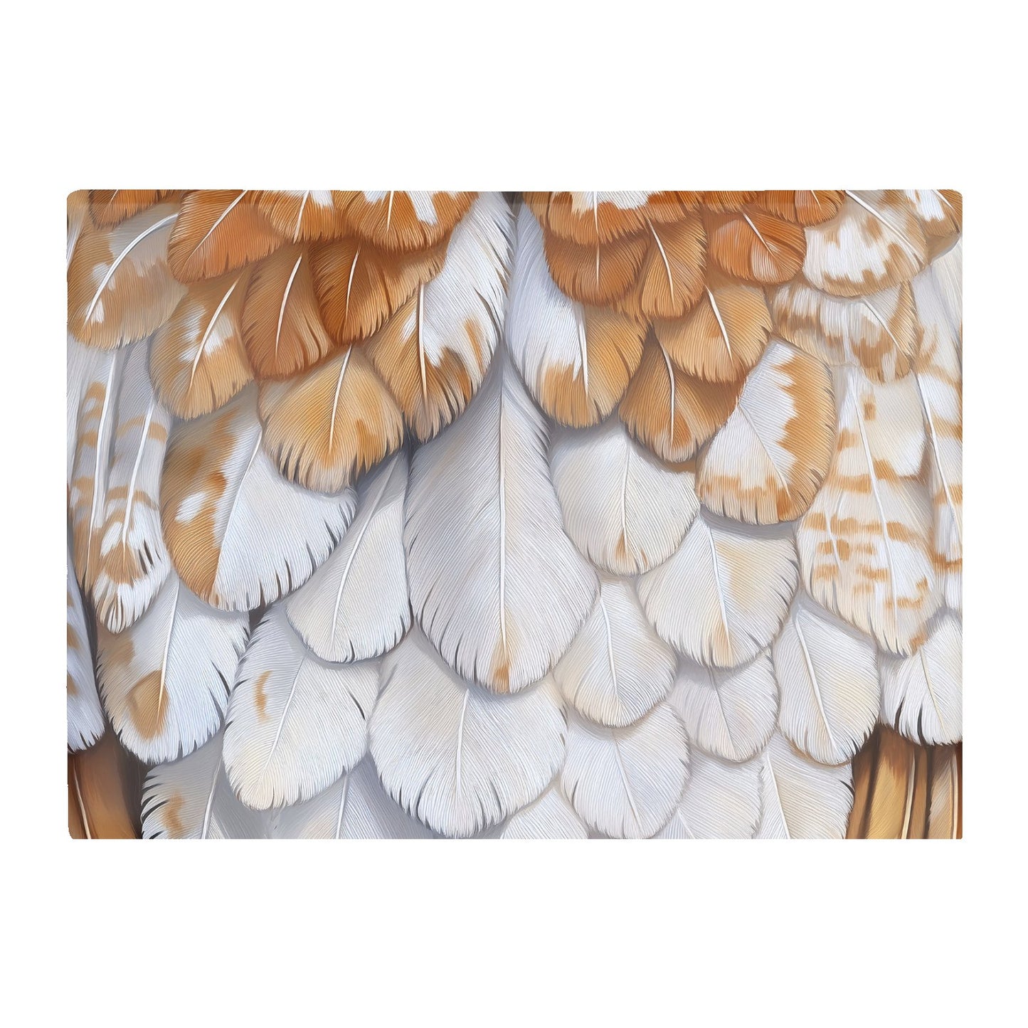 Barn Owl Feather Print Chopping Board