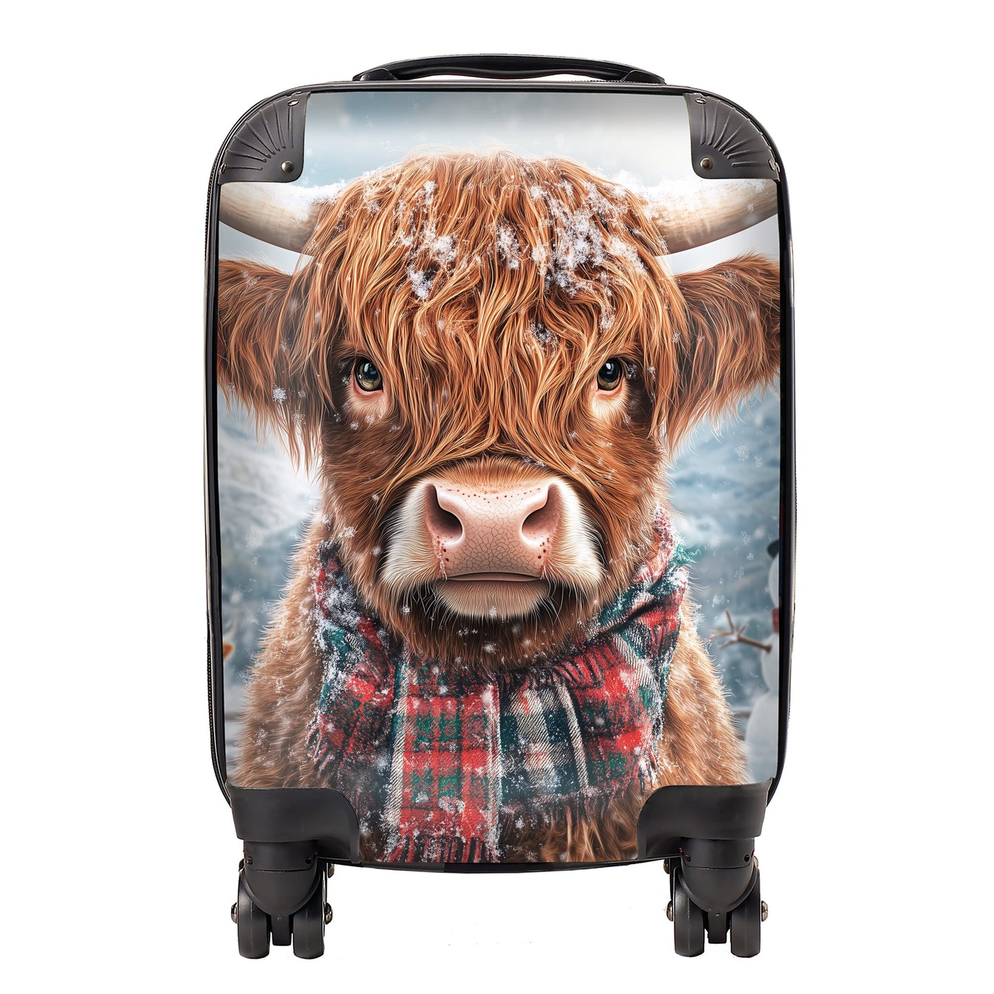 Snowy Highland Cow Suitcase