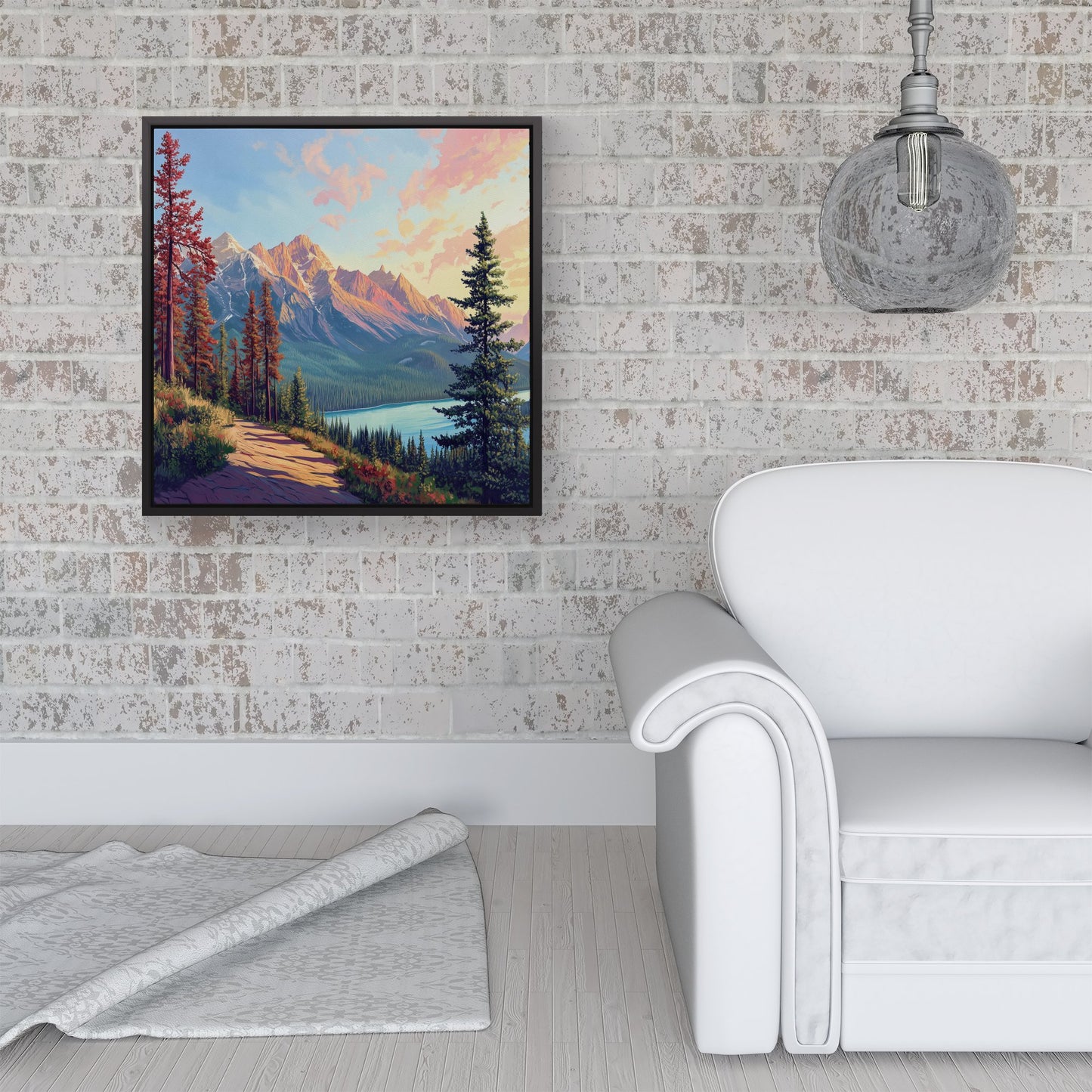 A Walk Through The Mountains Framed Canvas