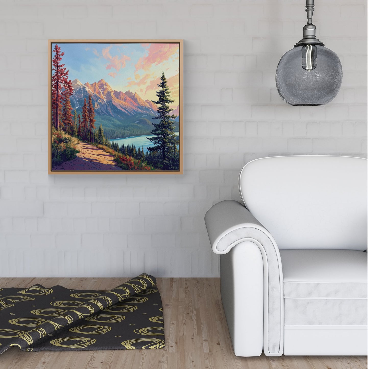 A Walk Through The Mountains Framed Canvas