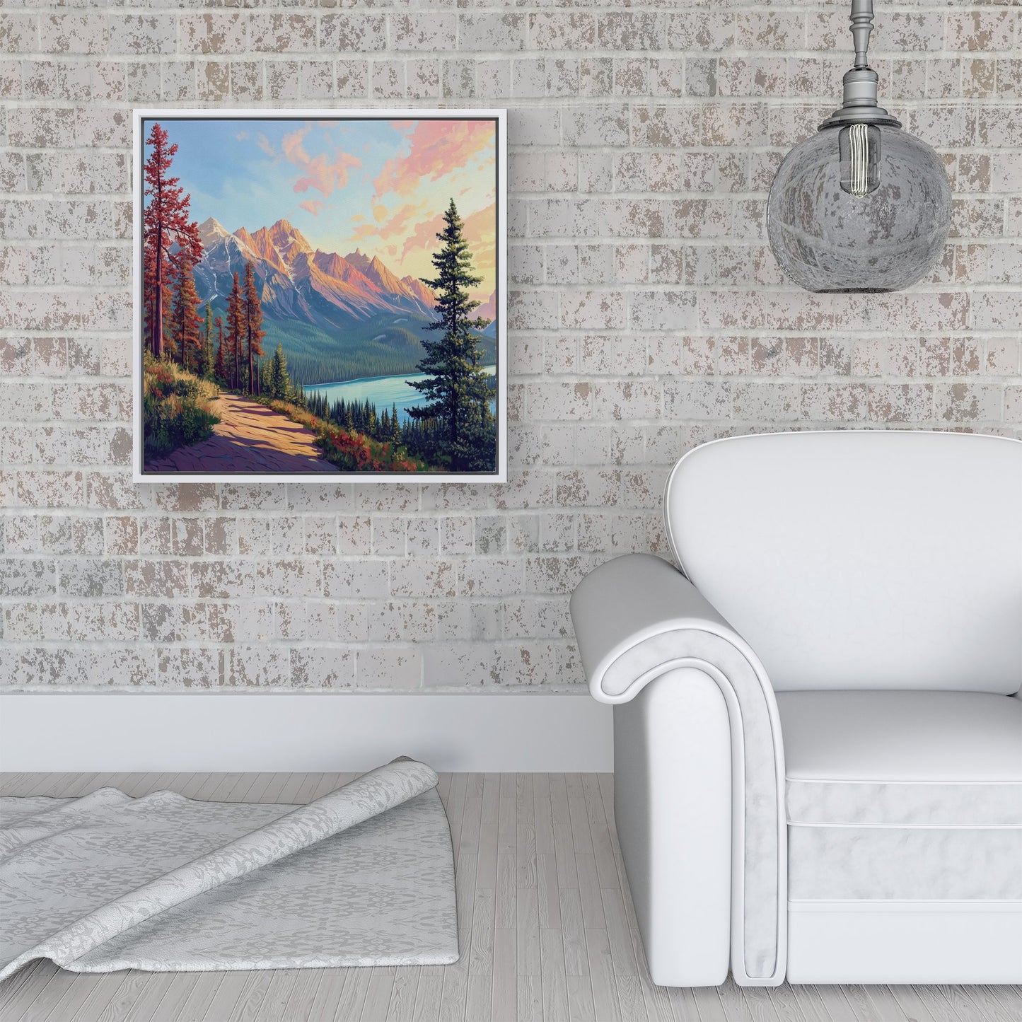 A Walk Through The Mountains Framed Canvas