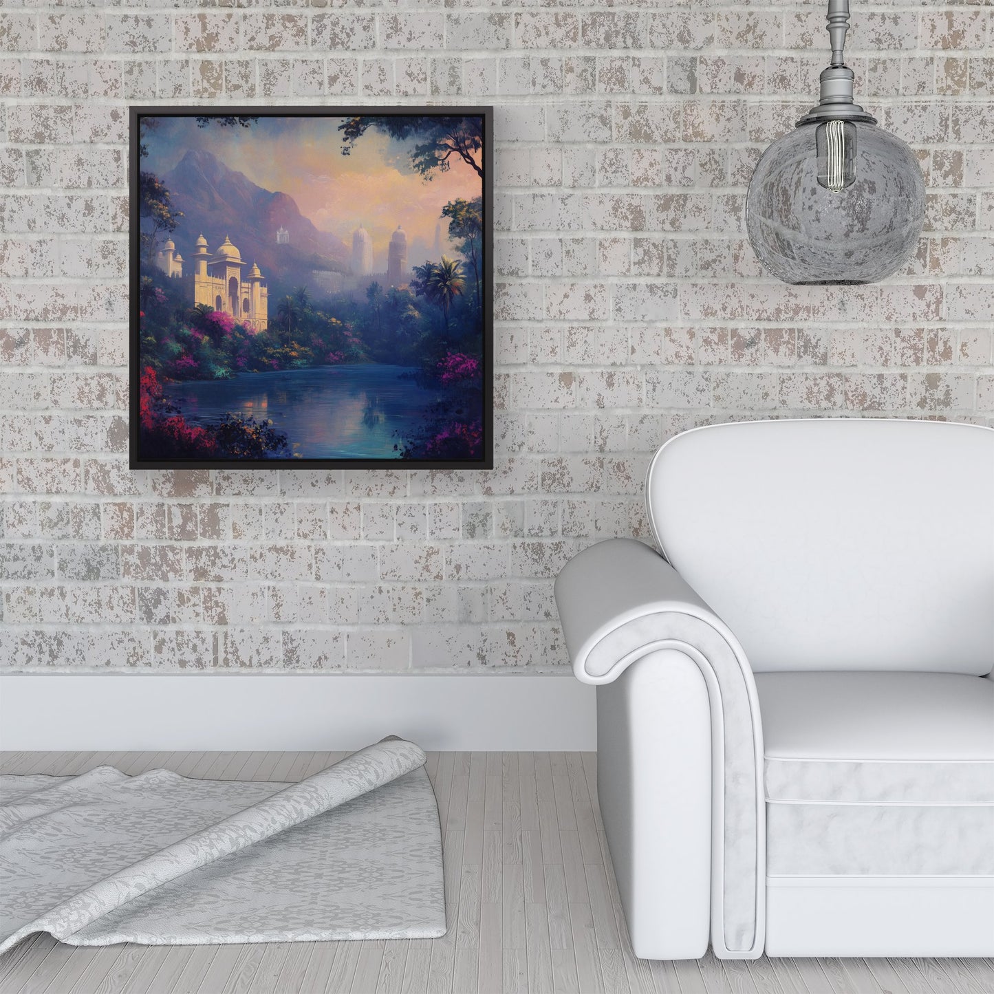 Temple Haze Framed Canvas