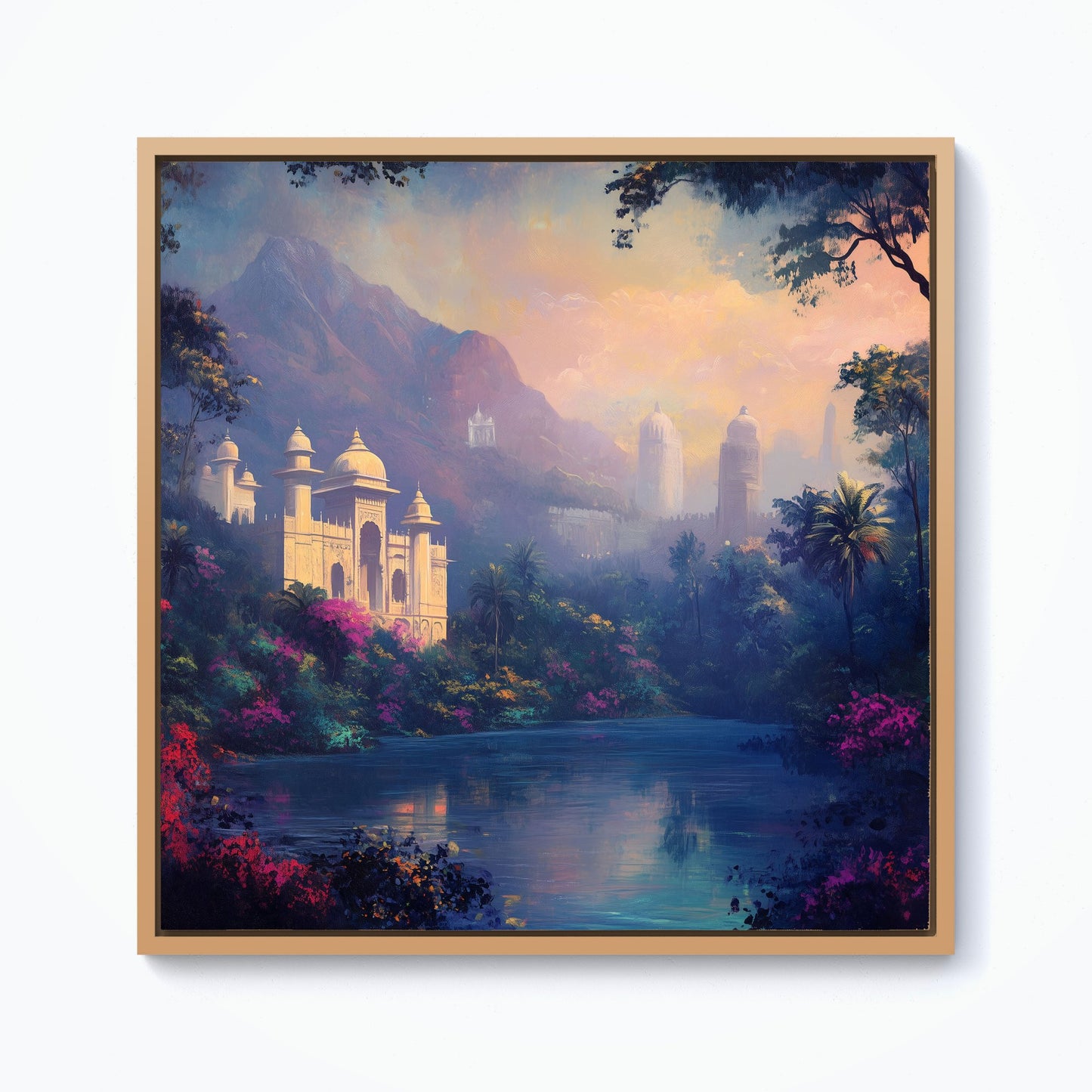Temple Haze Framed Canvas