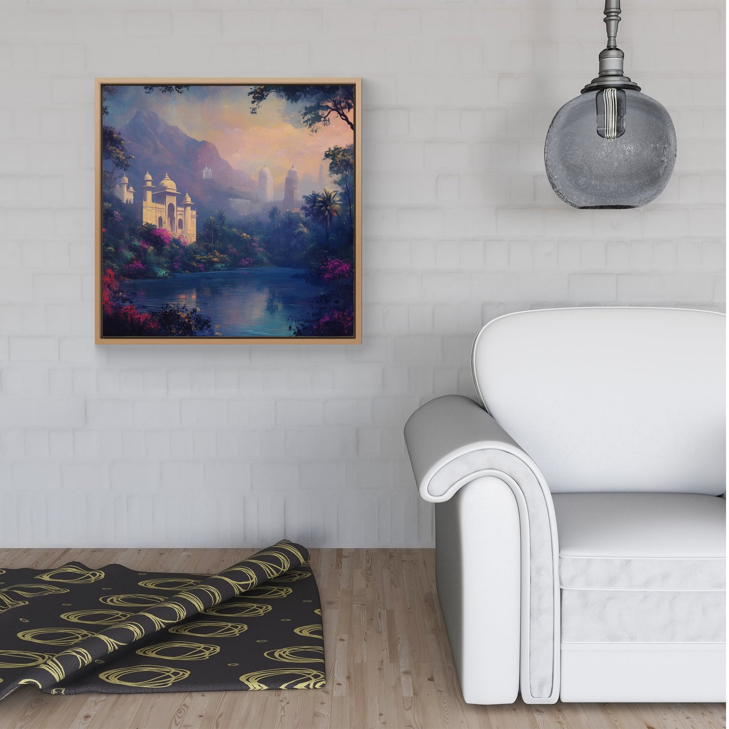 Temple Haze Framed Canvas