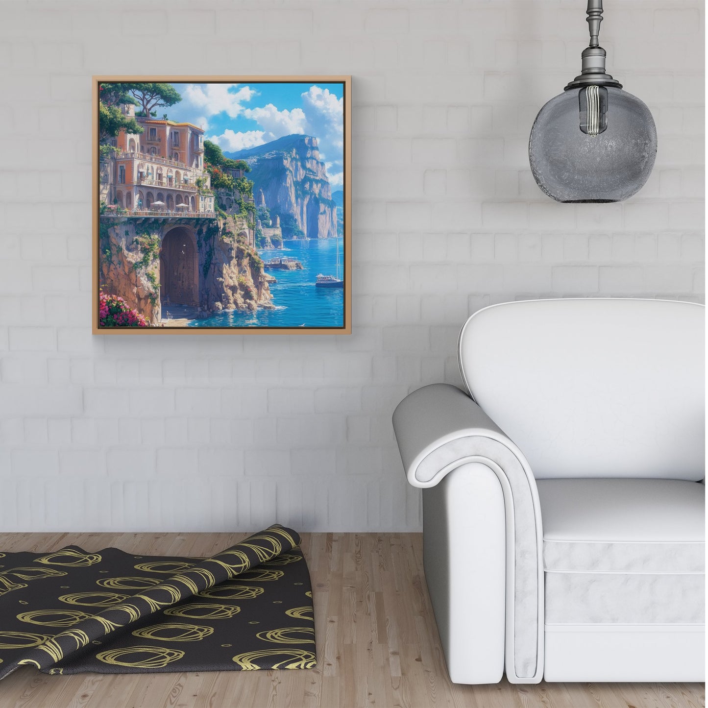 Sorrento By The Sea Framed Canvas