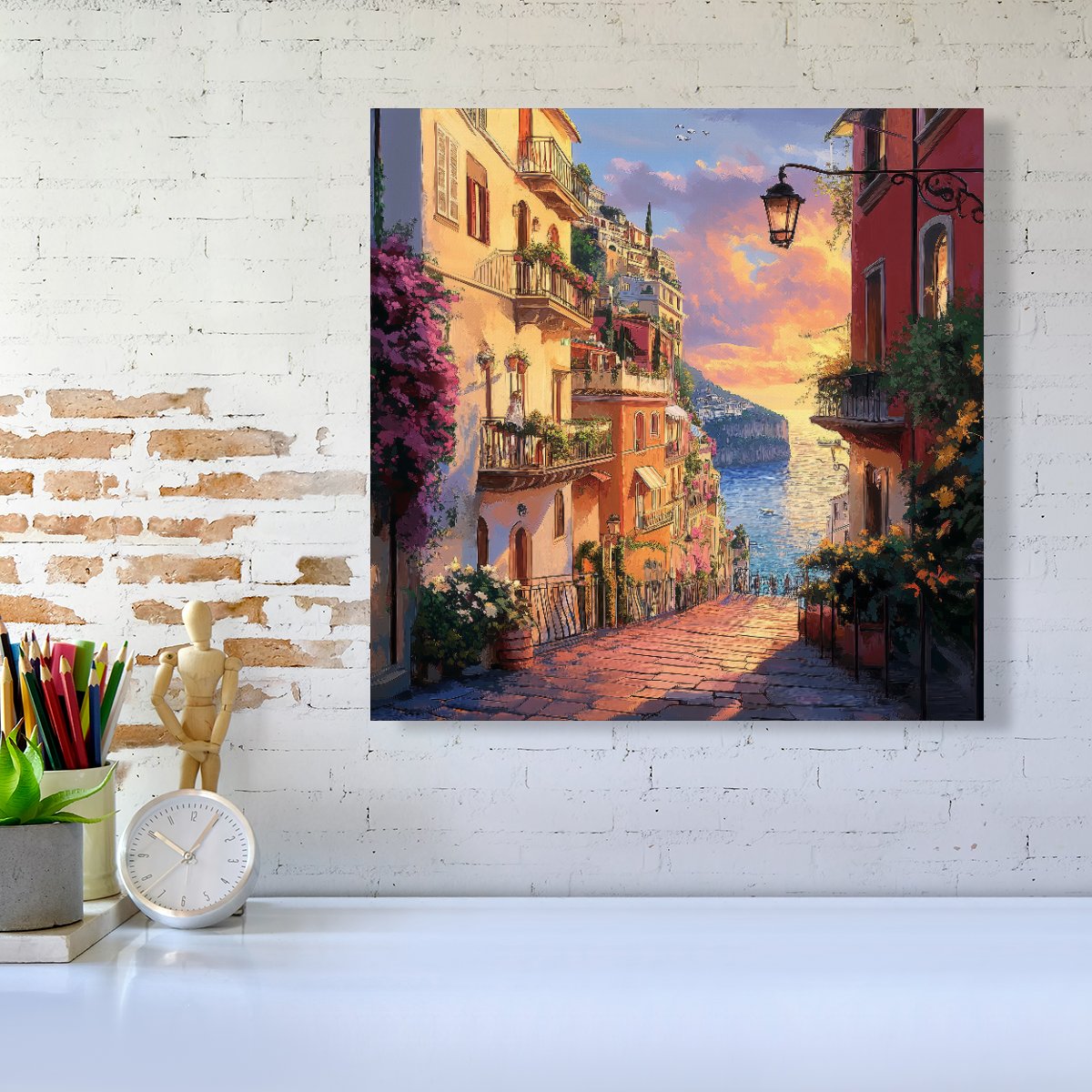 Sunset Walk In Sorrento Canvas
