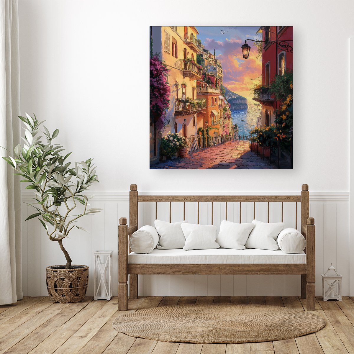 Sunset Walk In Sorrento Canvas