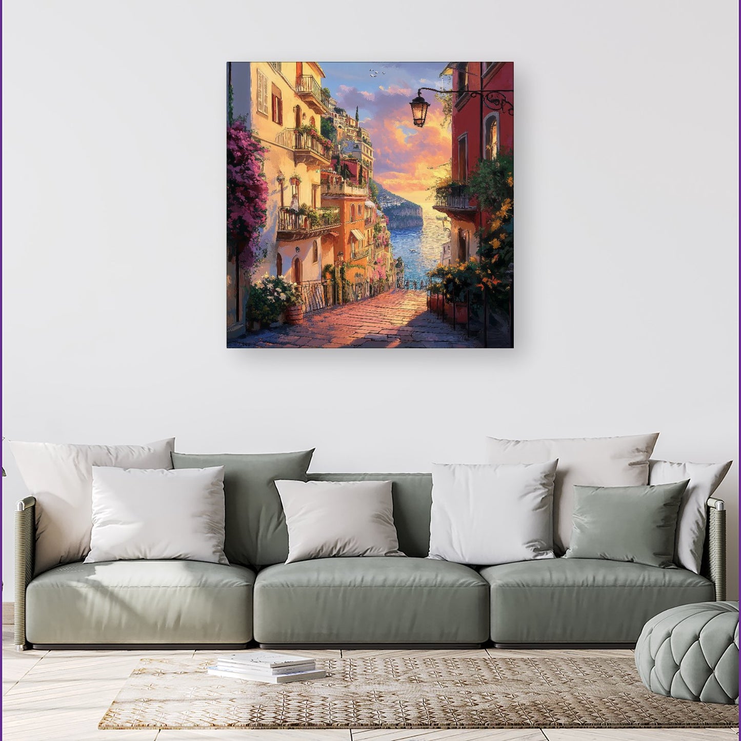 Sunset Walk In Sorrento Canvas