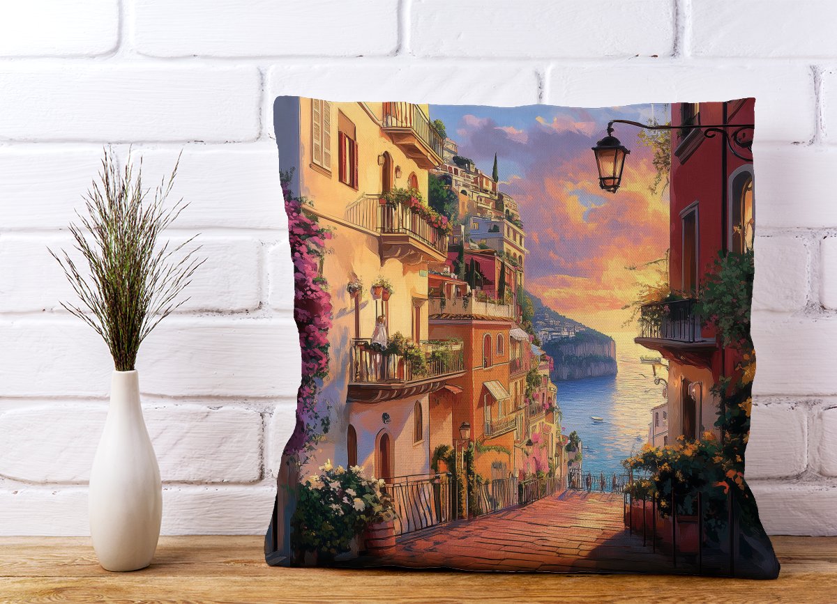 Sunset Walk In Sorrento Cushions