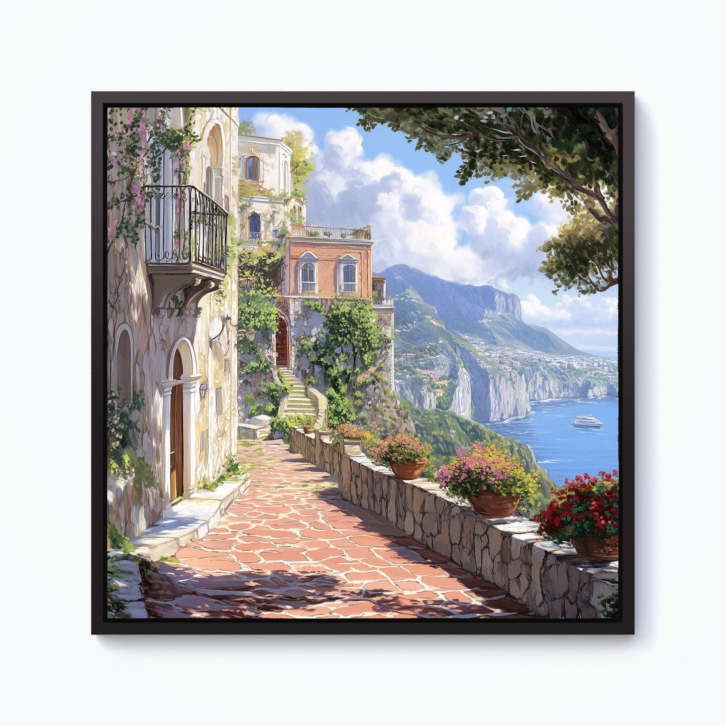 A Beautiful Walk In Sorrento Framed Canvas