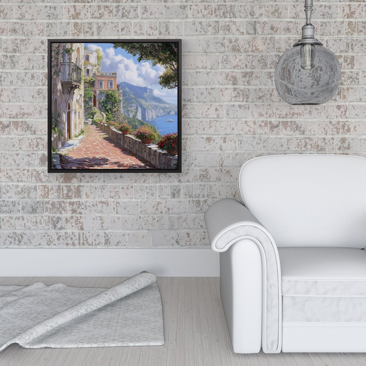 A Beautiful Walk In Sorrento Framed Canvas