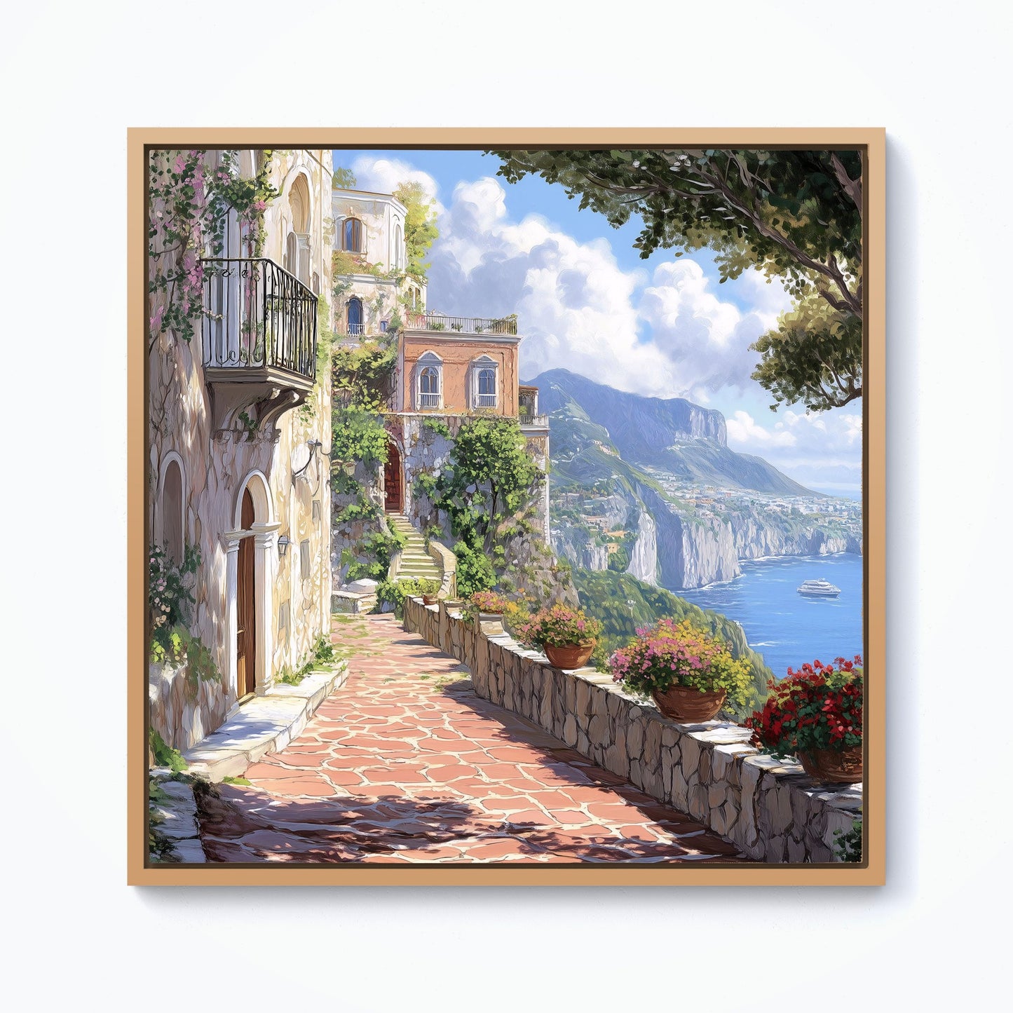A Beautiful Walk In Sorrento Framed Canvas