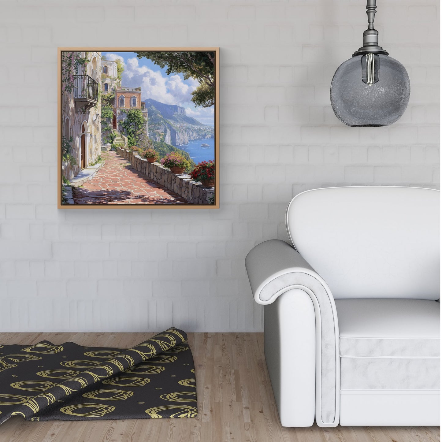A Beautiful Walk In Sorrento Framed Canvas