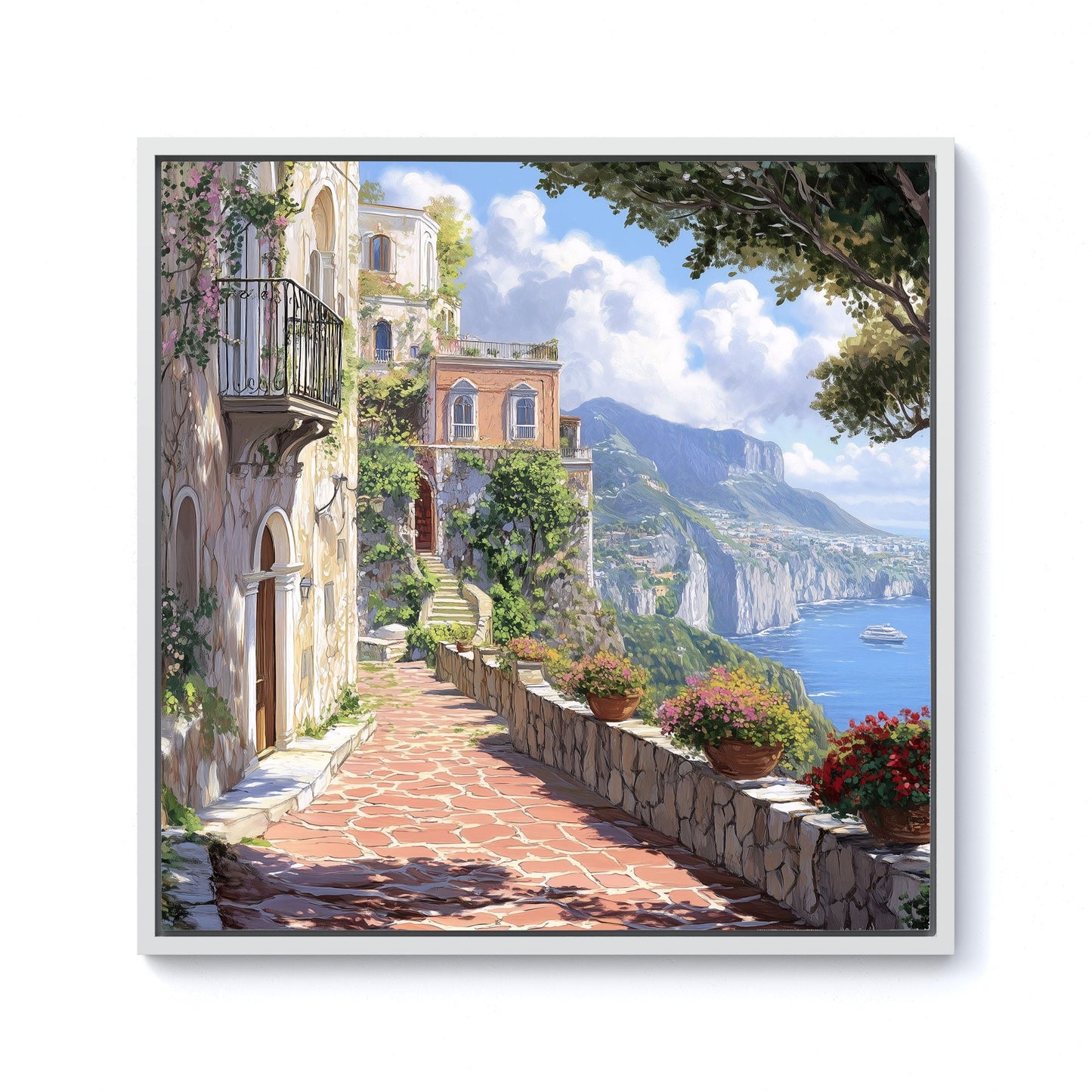 A Beautiful Walk In Sorrento Framed Canvas
