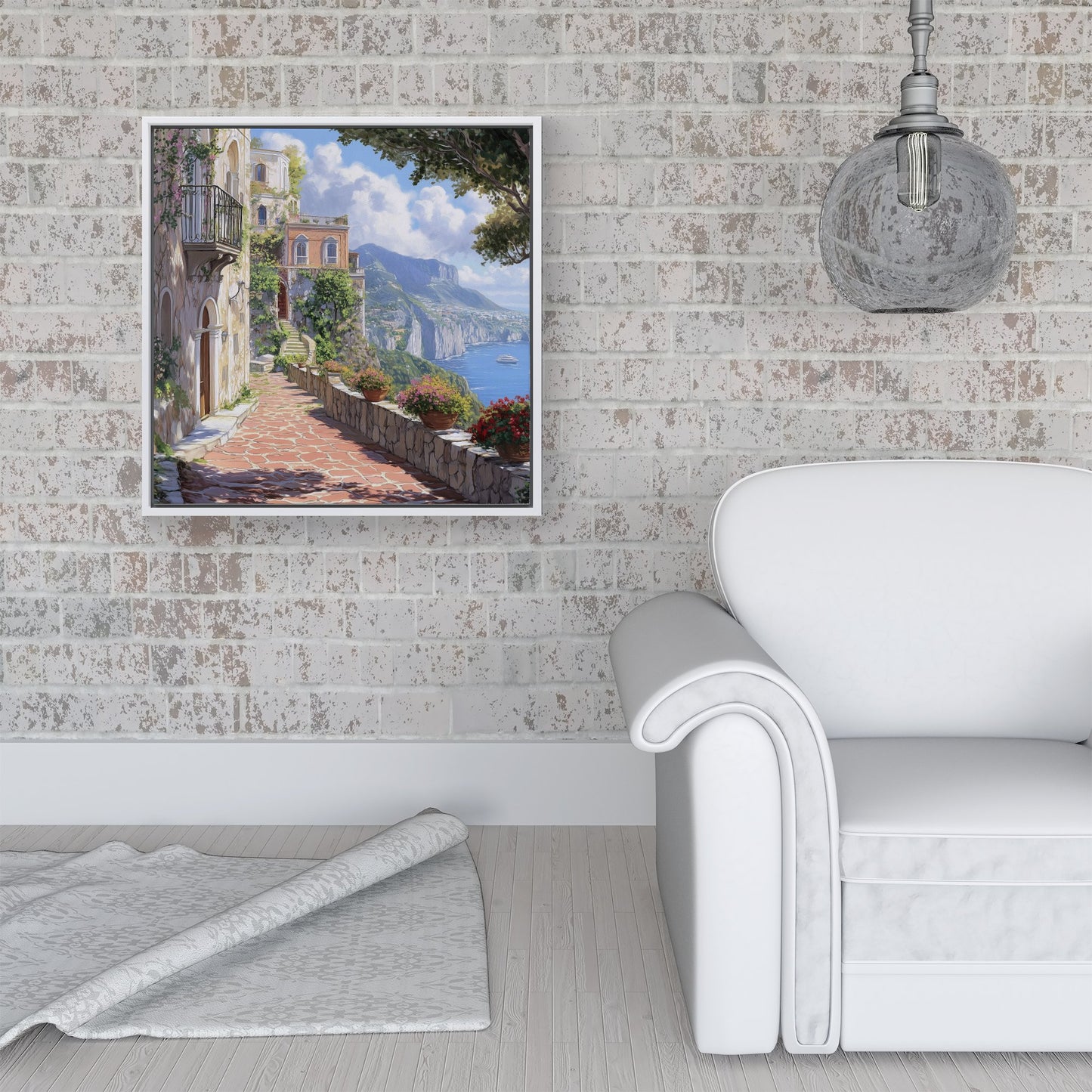 A Beautiful Walk In Sorrento Framed Canvas