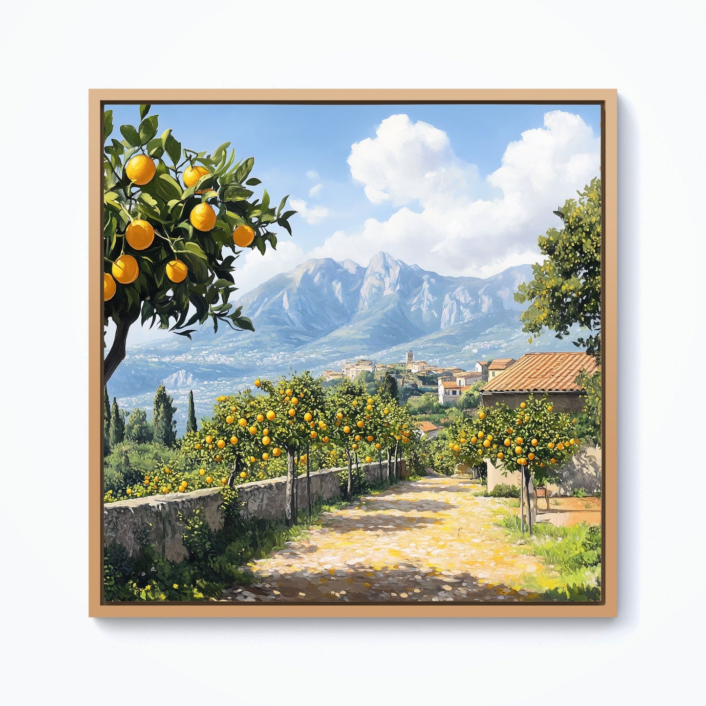 Lemon Trees In Sorrento Framed Canvas