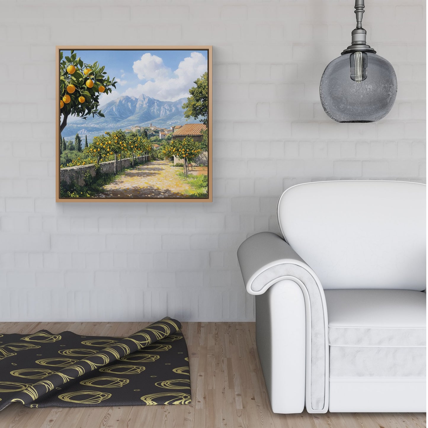 Lemon Trees In Sorrento Framed Canvas