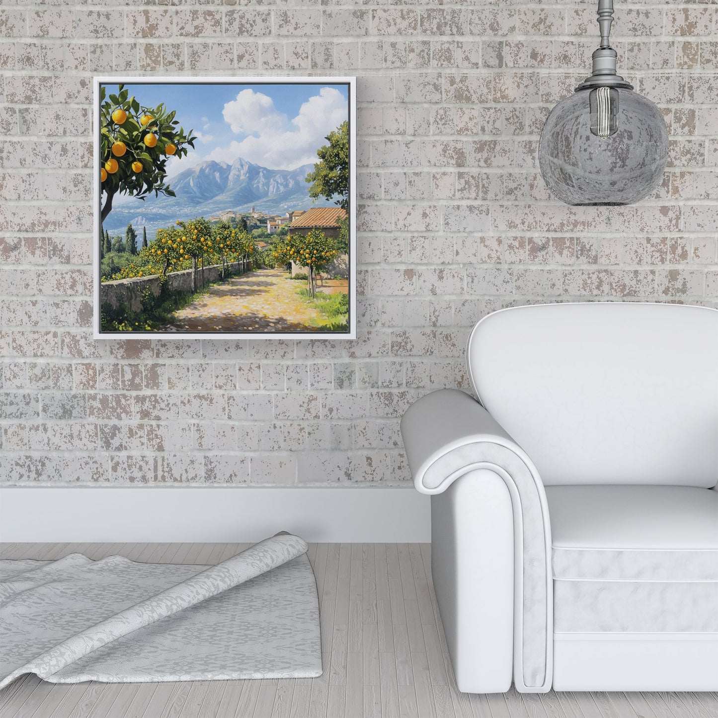 Lemon Trees In Sorrento Framed Canvas