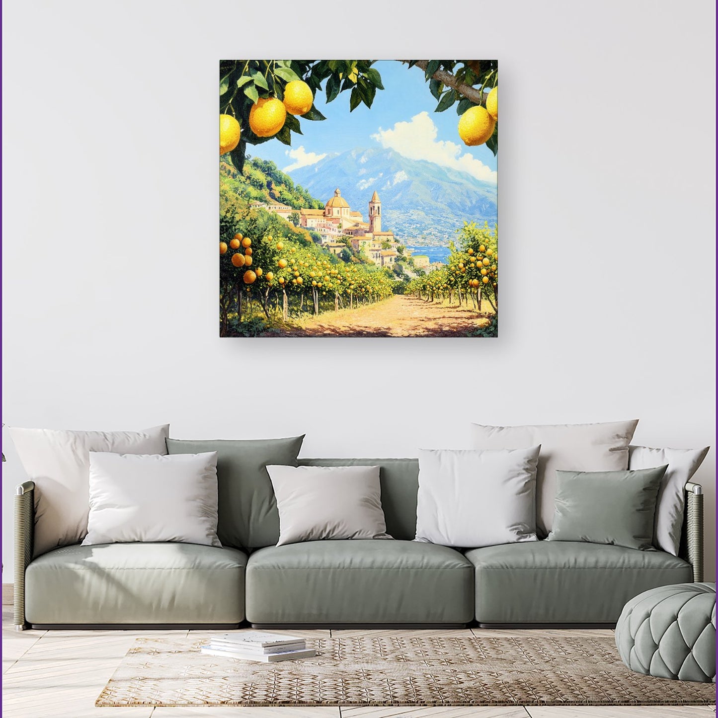 Walking Through Lemons In Sorrento Canvas
