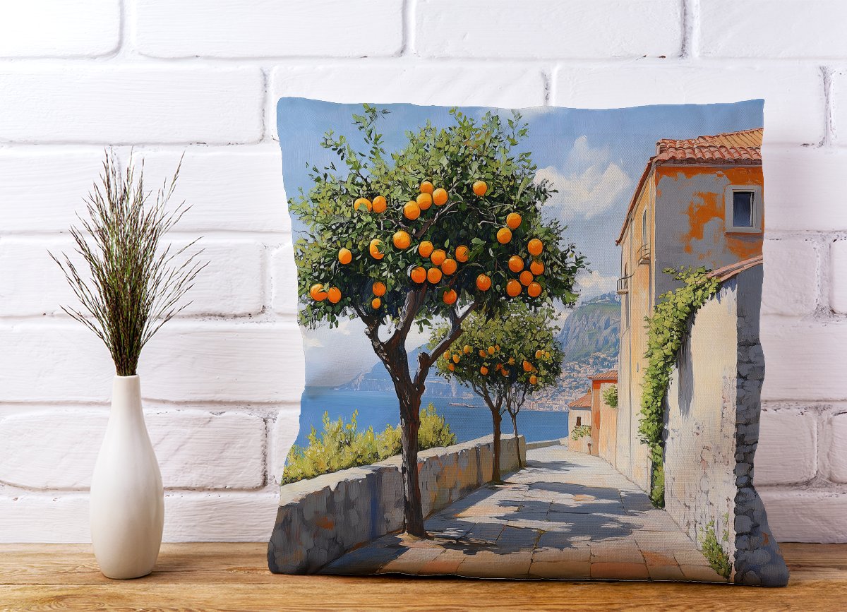 Oranges Growing In Sorrento Cushions
