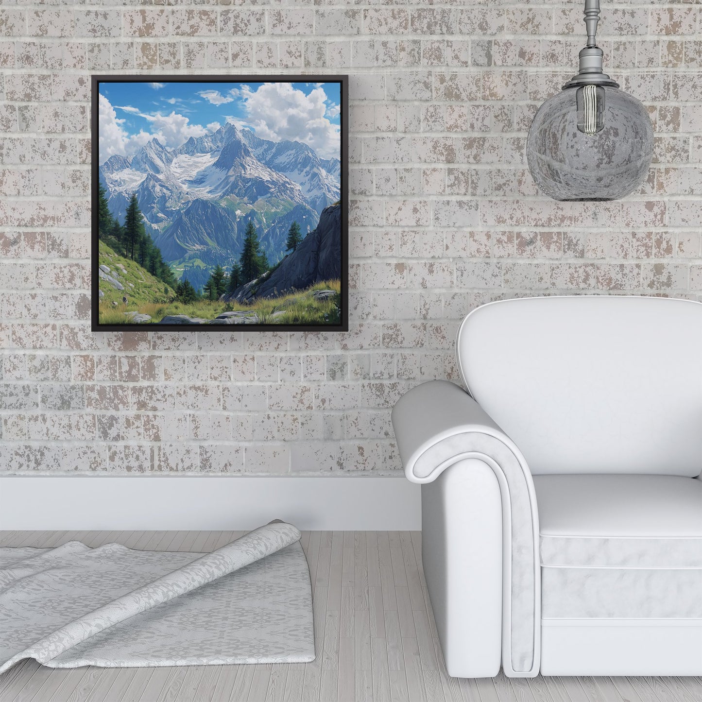 Scenic Swiss Alps Framed Canvas