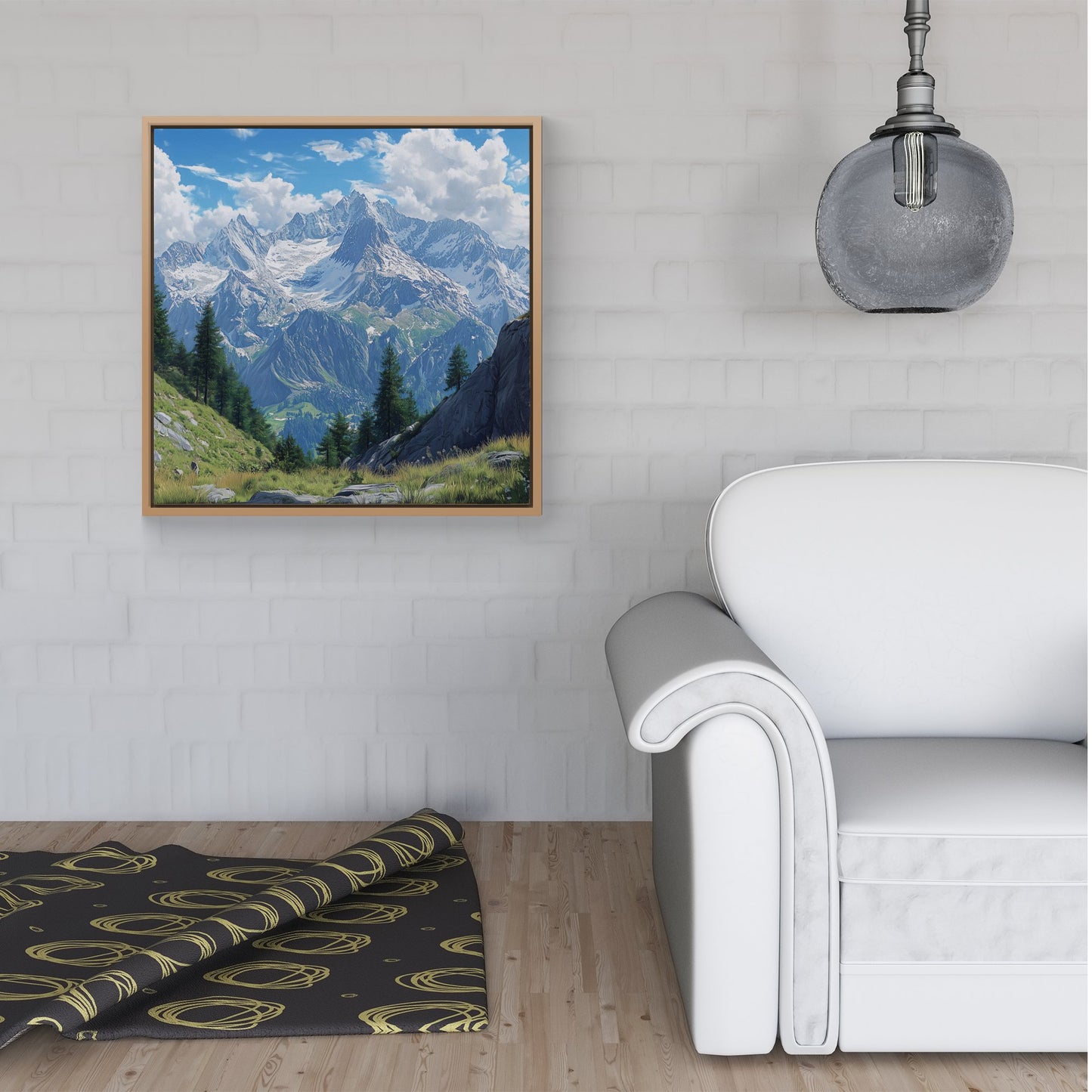 Scenic Swiss Alps Framed Canvas