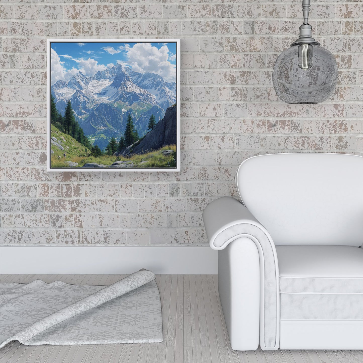 Scenic Swiss Alps Framed Canvas