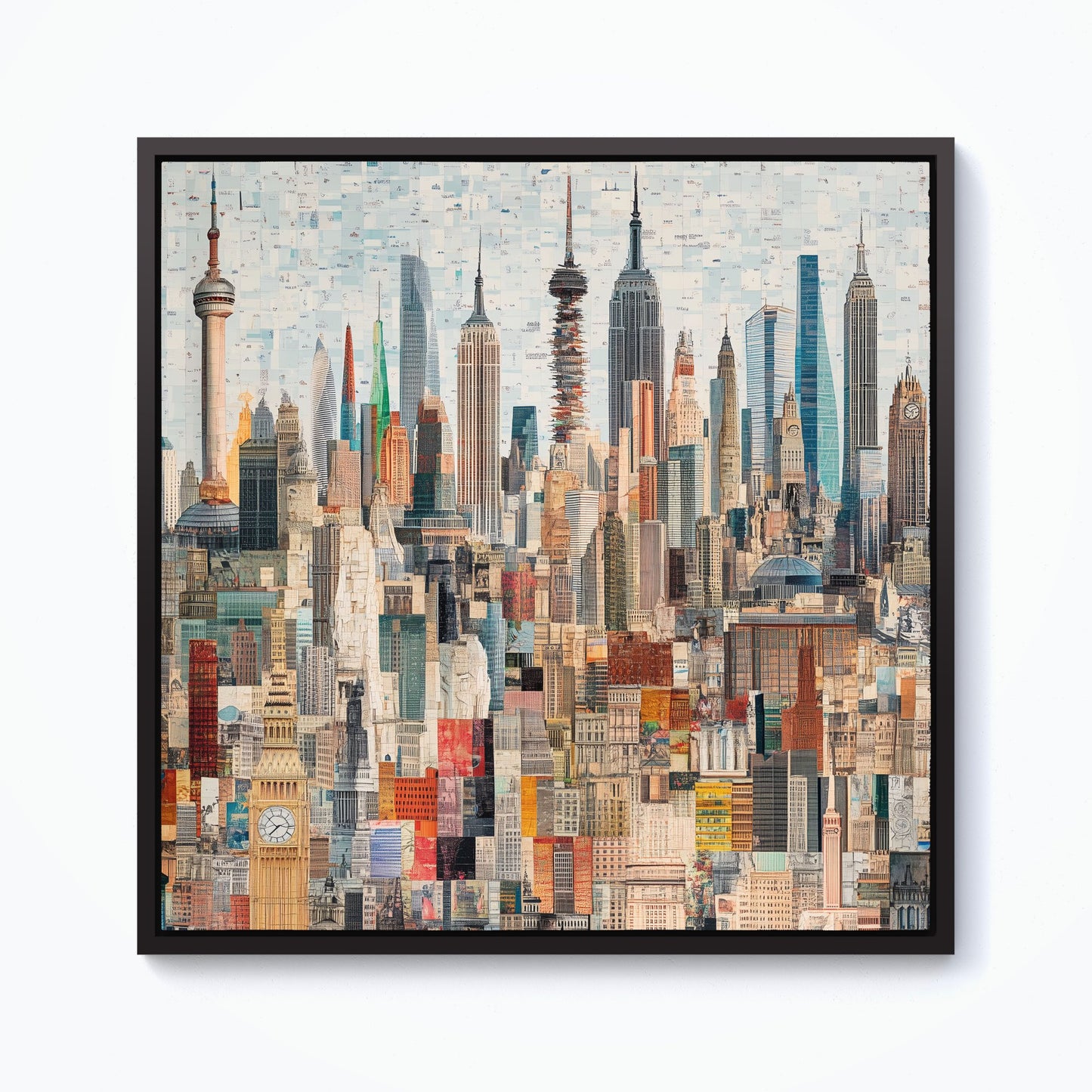 Abstract Icons Framed Canvas