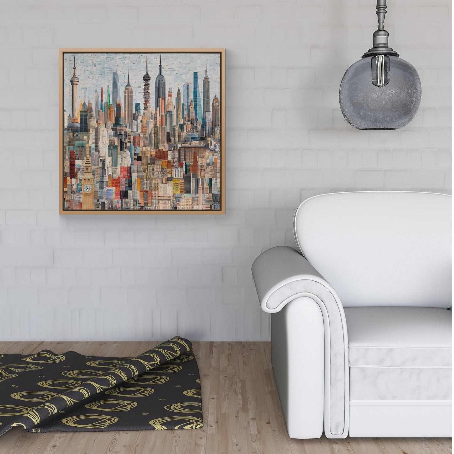 Abstract Icons Framed Canvas