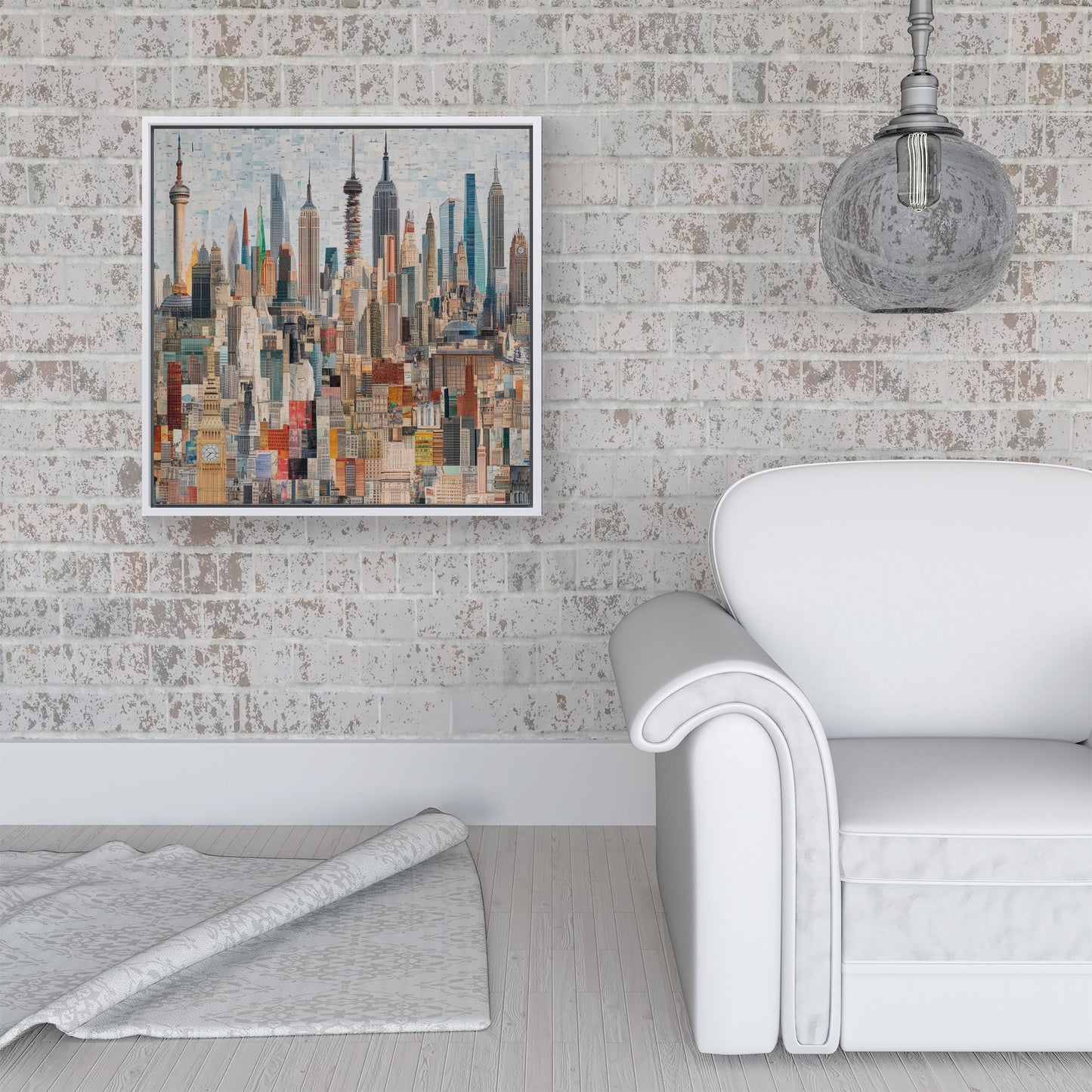 Abstract Icons Framed Canvas
