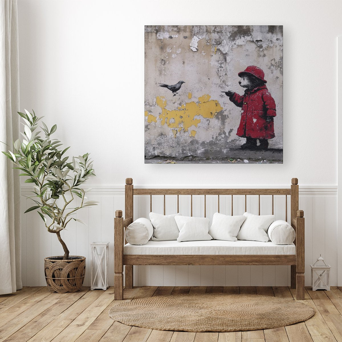 Banksy Inspired Bear Canvas